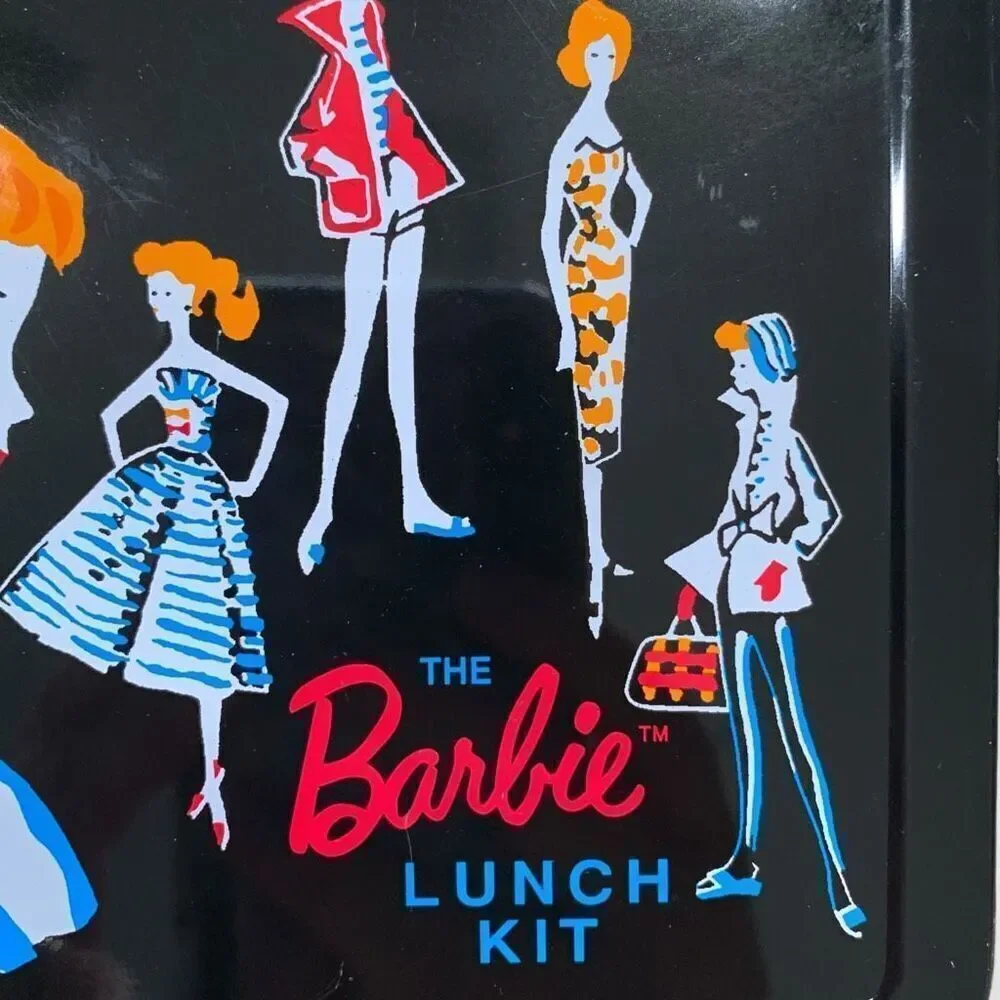 Vintage 90s Barbie X Hallmark Black‎ Lunch Kit Metal Red Handle Limited Edition